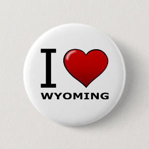 I LOVE WYOMING 6 CM ROUND BADGE