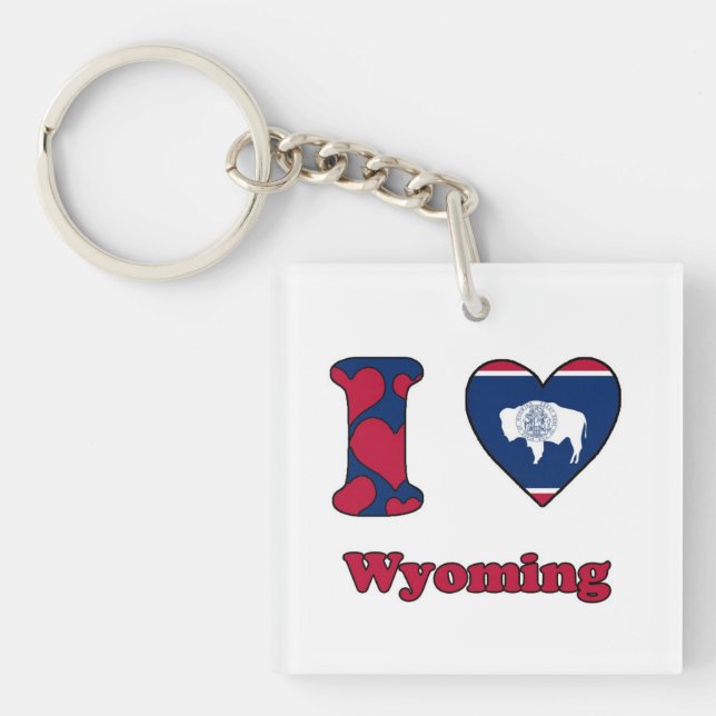 I love Wyoming Key Ring (Front)