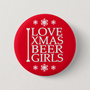 I love xmas 6 cm round badge