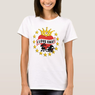 I LOVE Xmas HEART & CROWN T-Shirt