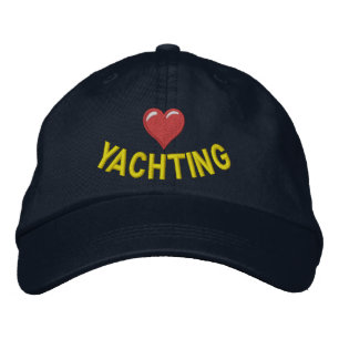 I love yachting with heart graphic embroidered hat