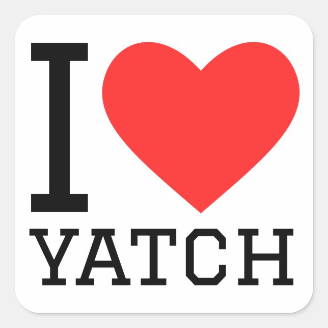 I love yatch square sticker (Front)