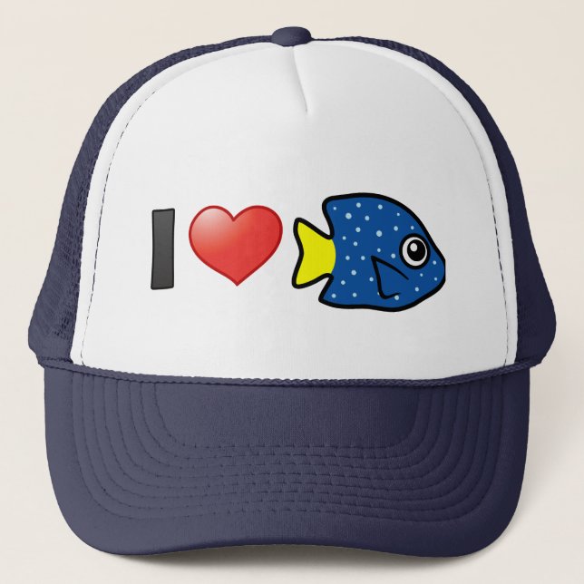 I Love Yellowtail Damselfish Trucker Hat (Front)