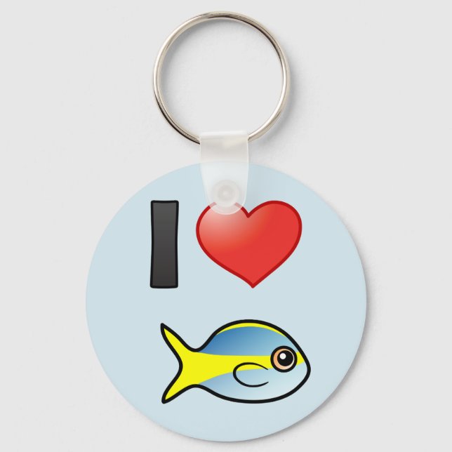 I Love Yellowtail Snapper Key Ring (Front)