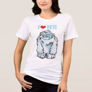 I Love Yeti – Cute Funny Bigfoot Monster Tri-Blend Shirt