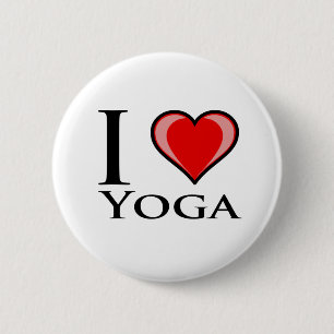 I Love Yoga 6 Cm Round Badge