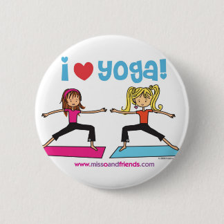 i love yoga 6 cm round badge