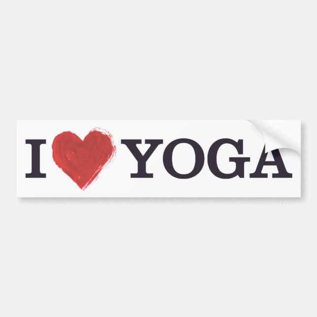 I Love Yoga Bumper Sticker (Front)