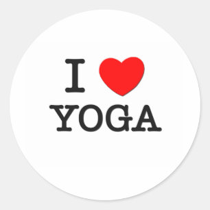 I Love Yoga Classic Round Sticker