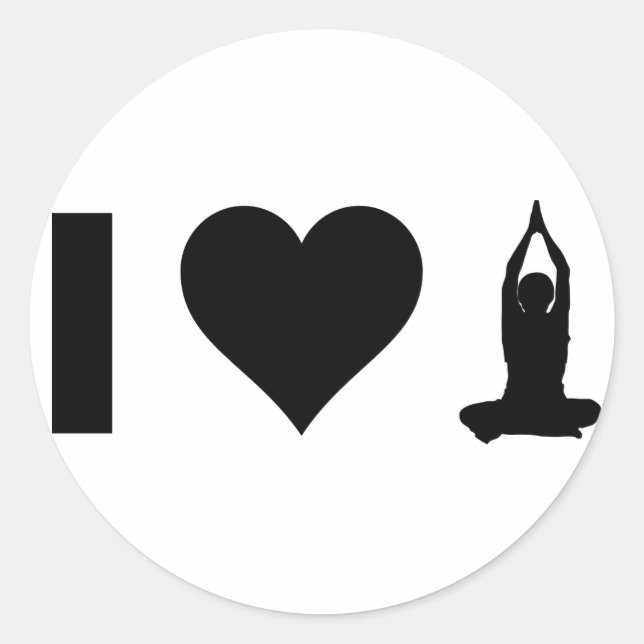 I Love Yoga Classic Round Sticker (Front)