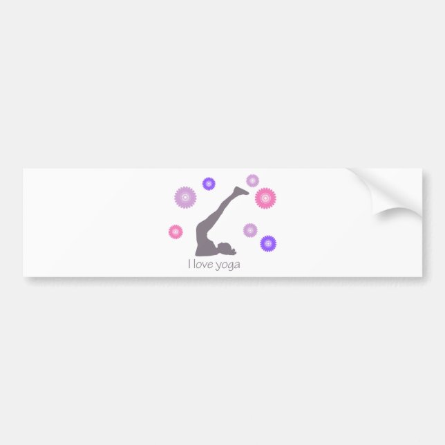 I Love Yoga cool design! Bumper Sticker (Front)