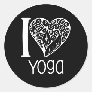 I Love Yoga Heart For Women Who Love Yoga Classic Round Sticker