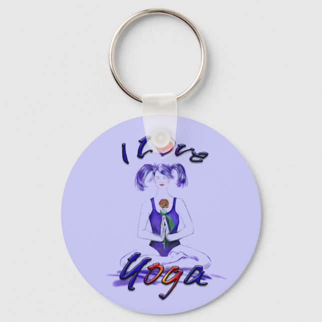 I Love Yoga Key Ring (Front)