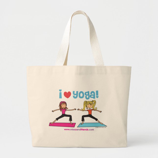 I love Yoga Large Tote Bag (Front)