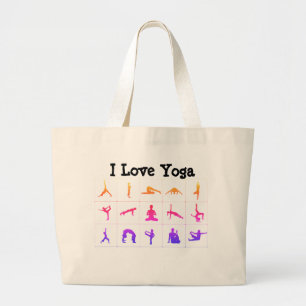 I Love Yoga Large Tote Bag