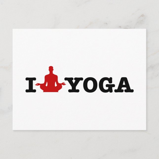 I Love Yoga Postcard (Front)