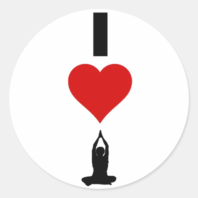 I Love Yoga (Vertical) Classic Round Sticker (Front)