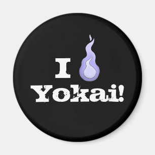 I Love Yokai! Blue Fireball Spirit Magnet