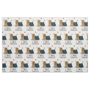 I Love Yorkies (I Love Yorkshire Terriers) - Cute Fabric