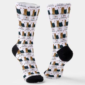 I Love Yorkies (I Love Yorkshire Terriers) - Cute Socks