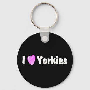 I Love Yorkies Key Ring