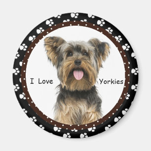 I love Yorkies  Magnet
