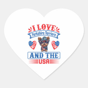 I love Yorkshire Terriers and the USA 01 Heart Sticker
