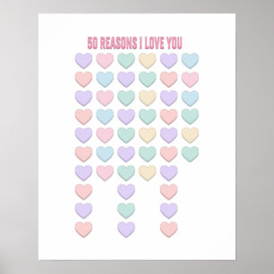 I love You - 50th Birthday Gifts - 50th Valentine Poster