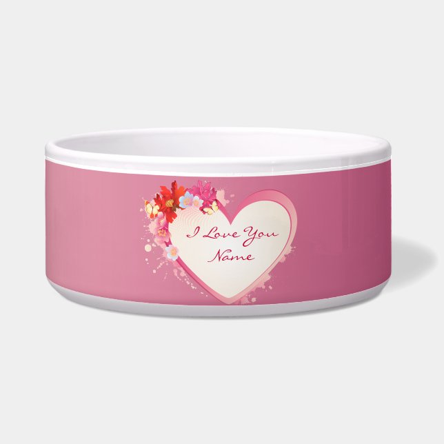 I Love You 5 Pet Bowl (Front)