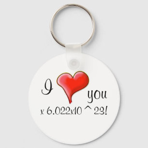 I love you 6.022x10^23! key ring