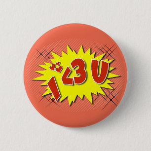 I love you 6 cm round badge