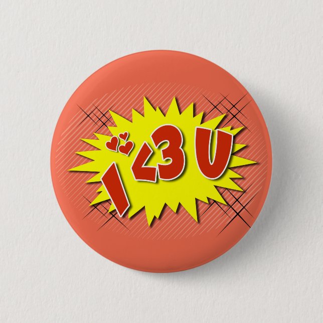 I love you 6 cm round badge (Front)