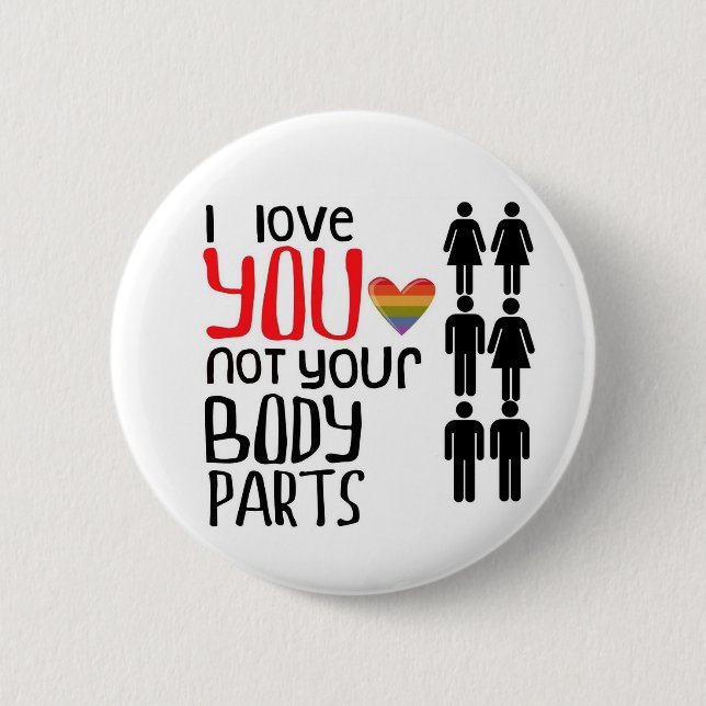 I Love YOU 6 Cm Round Badge (Front)