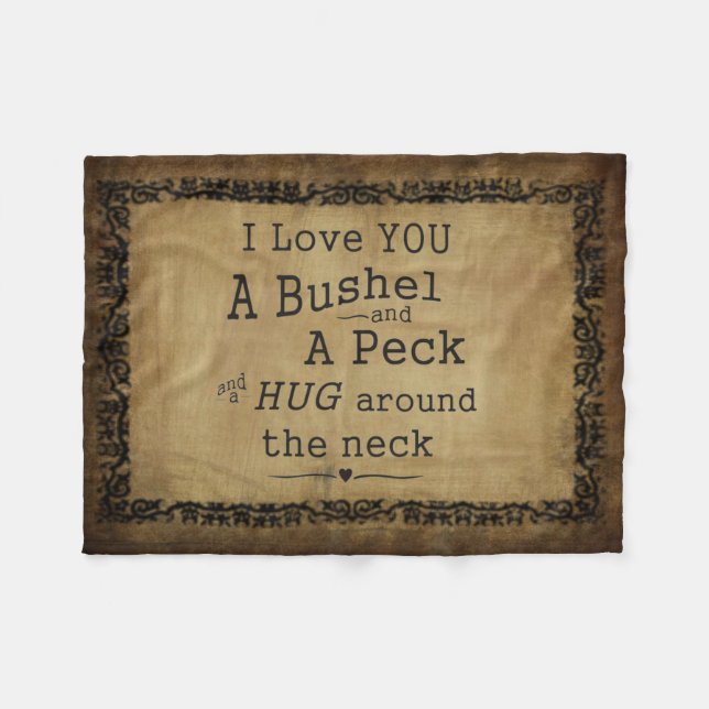 "I love you a bushel and a peck" fleece blanket (Front (Horizontal))