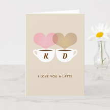 I Love You A Latte Custom Monogram Initials Coffee