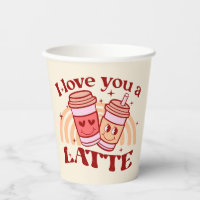 I Love You A Latte | Cute Coffee Cup Pun