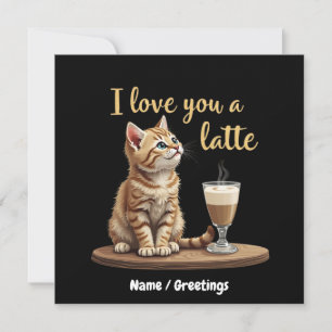 I Love You a Latte: Cute Valentine Coffee Pun  Invitation