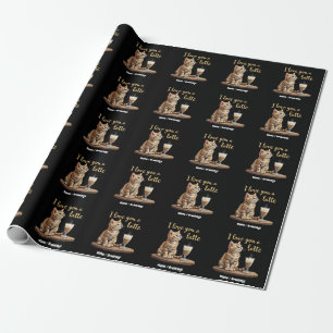 I Love You a Latte: Cute Valentine Coffee Pun  Wrapping Paper