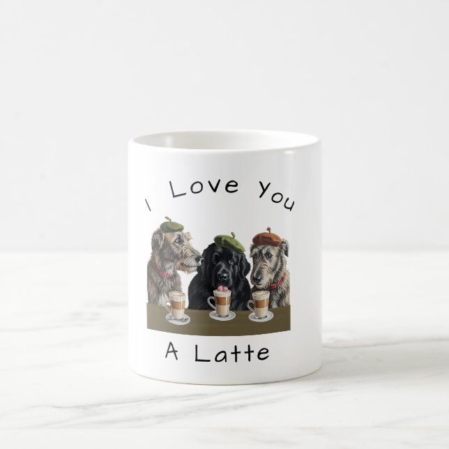 I love you a Latte Irish Wolfhound Coffee Mug (Center)