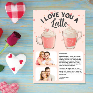 I Love You a Latte Personalised Valentine's Day Holiday Card