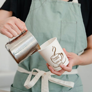 I Love you a latte romantic funny design Paper Cups