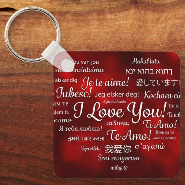 I love you a lot of languages keychain (Front)