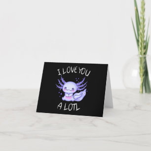 I love you a lotl Axolotl in love Faux Canvas Prin Thank You Card