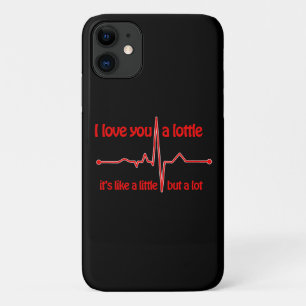 I love you a lottle, heartbeat cute romantic meme  Case-Mate iPhone case