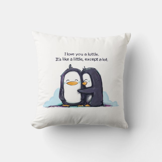 I LOVE You a Lottle Penguins - Pillow (Front)
