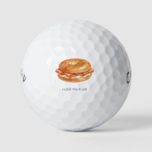 'I Love You A Lox' Humor And Heart Playful Foodie Golf Balls