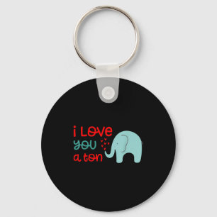 I Love You A Ton Elephant Valentine’s Day  Key Ring