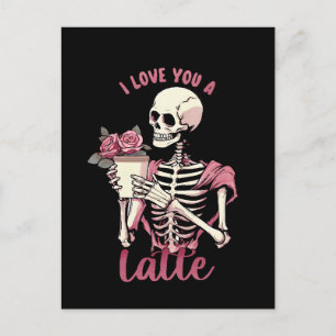 I love you a valentines day skeleton postcard