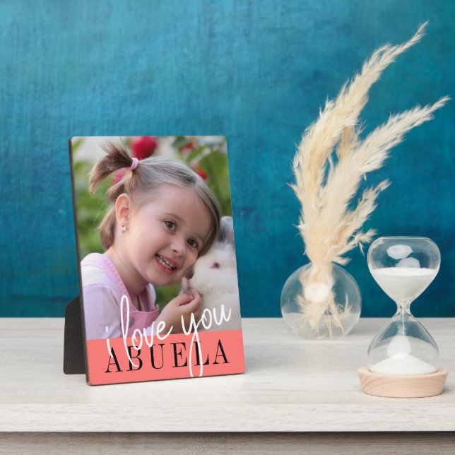 I Love You Abuela Custom Photo Plaque (Side)