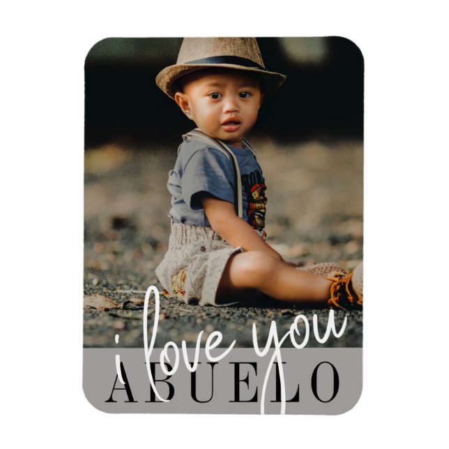 I Love You Abuelo Custom Photo Magnet (Vertical)